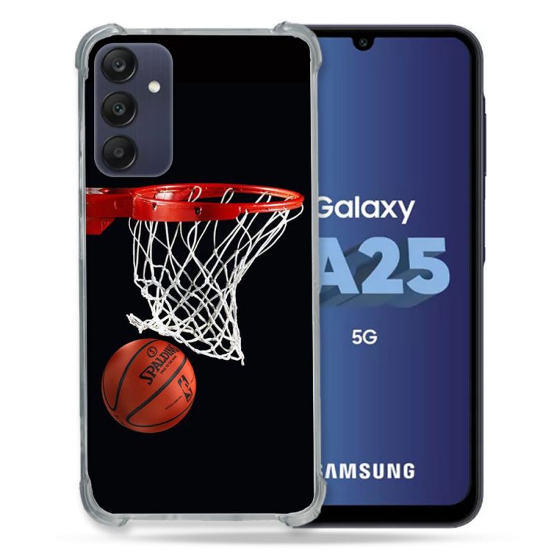 Coque Renforcée En Verre Trempé PourSamsung Galaxy A25 5G Sport Basket Panier