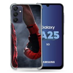 Coque Renforcée En Verre Trempé PourSamsung Galaxy A25 5G Sport Boxe Gant Rouge