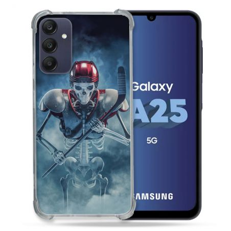 Coque Renforcée En Verre Trempé PourSamsung Galaxy A25 5G Sport Hockey Squelette