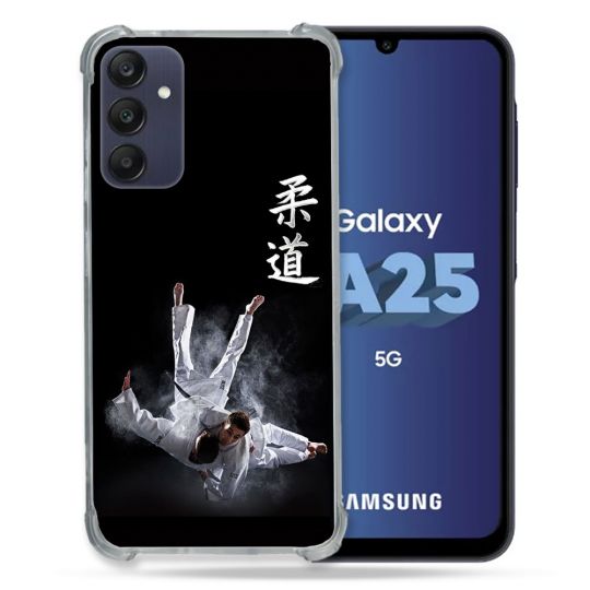 Coque Renforcée En Verre Trempé PourSamsung Galaxy A25 5G Sport Judo Noir