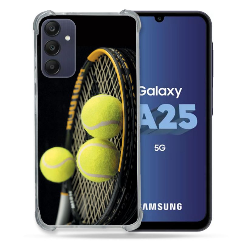 Coque Renforcée En Verre Trempé PourSamsung Galaxy A25 5G Sport Tennis Balls