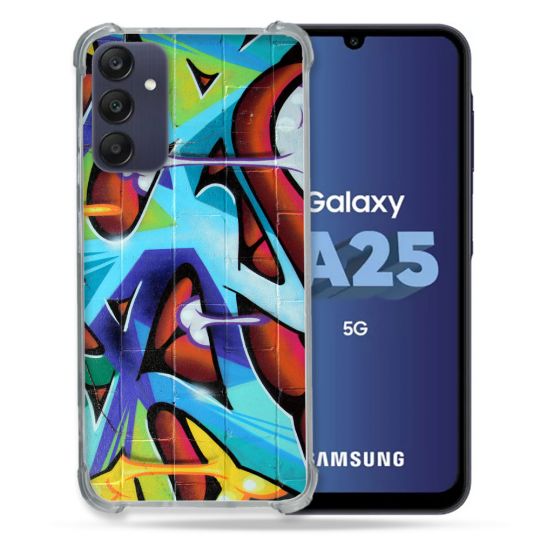 Coque Renforcée En Verre Trempé PourSamsung Galaxy A25 5G Street Art Graf Color