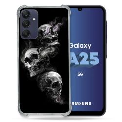 Coque Renforcée En Verre Trempé PourSamsung Galaxy A25 5G Tete de Mort Triple
