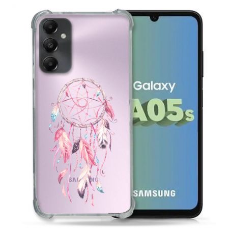 Coque Renforcée En Verre Trempé Transparent PourSamsung Galaxy A05S Attrape Reve Rose