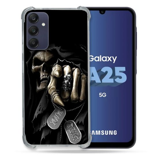 Coque Renforcée En Verre Trempé PourSamsung Galaxy A25 5G Tete de Mort Your Next