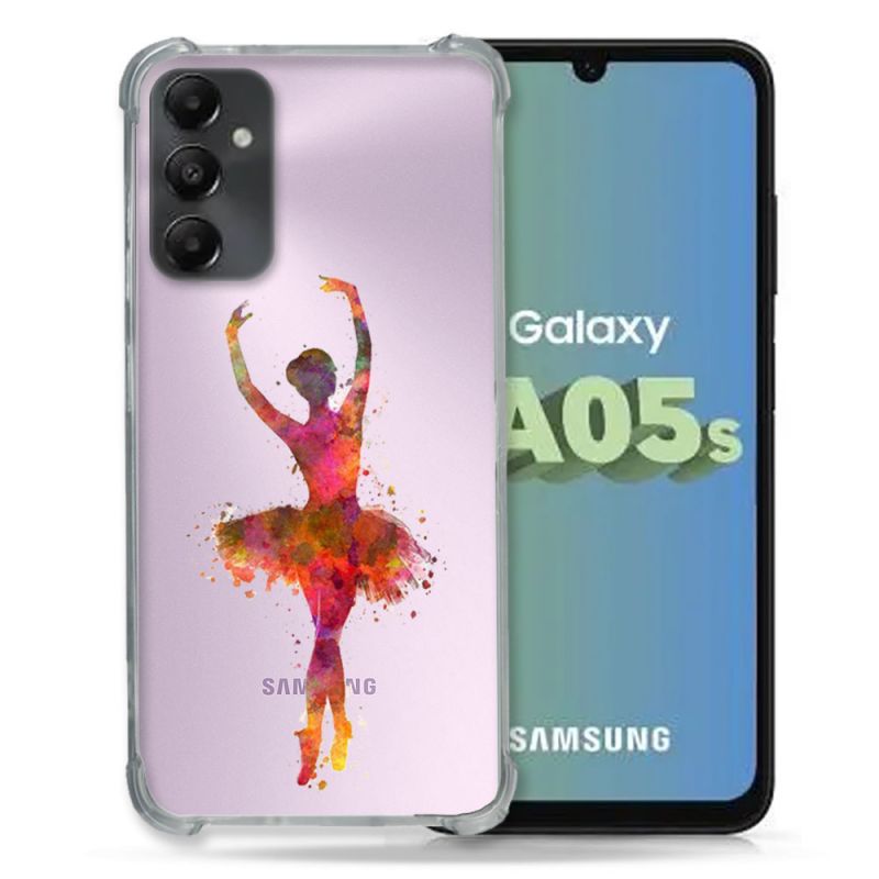 Coque Renforcée En Verre Trempé Transparent PourSamsung Galaxy A05S Danseuse etoile