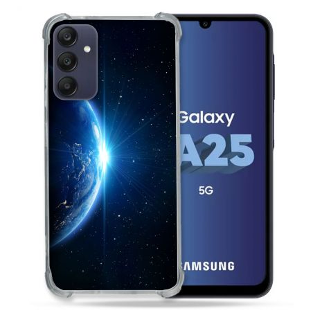 Coque Renforcée En Verre Trempé PourSamsung Galaxy A25 5G Univers Planete Terre
