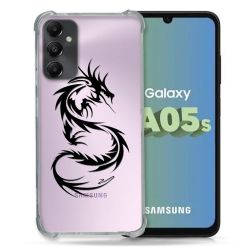 Coque Renforcée En Verre Trempé Transparent PourSamsung Galaxy A05S Dragon Noir