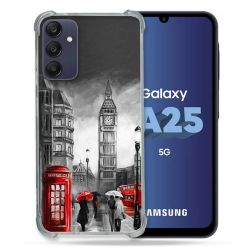 Coque Renforcée En Verre Trempé PourSamsung Galaxy A25 5G Voyage Angleterre Londres Vintage