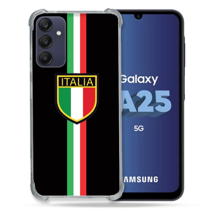 Coque Renforcée En Verre Trempé PourSamsung Galaxy A25 5G Voyage Italie 3 Noir