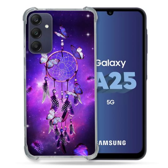 Coque Renforcée En Verre Trempé PourSamsung Galaxy A25 5G Zen Attrape Reve Papillon