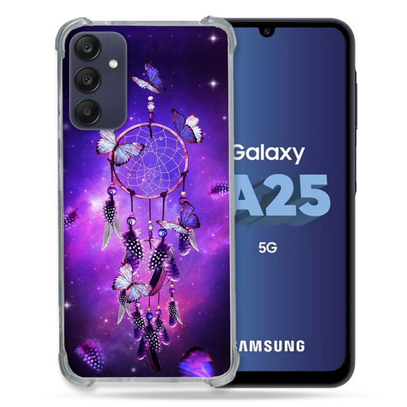 Coque Renforcée En Verre Trempé PourSamsung Galaxy A25 5G Zen Attrape Reve Papillon