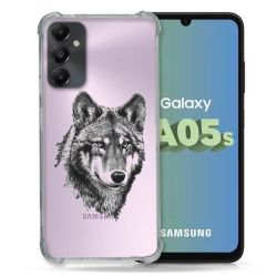 Coque Renforcée En Verre Trempé Transparent PourSamsung Galaxy A05S Loup