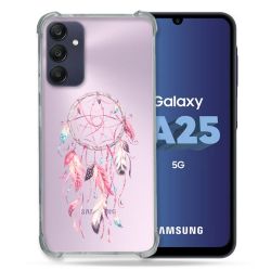 Coque Renforcée En Verre Trempé Transparent PourSamsung Galaxy A25 5G Attrape Reve Rose
