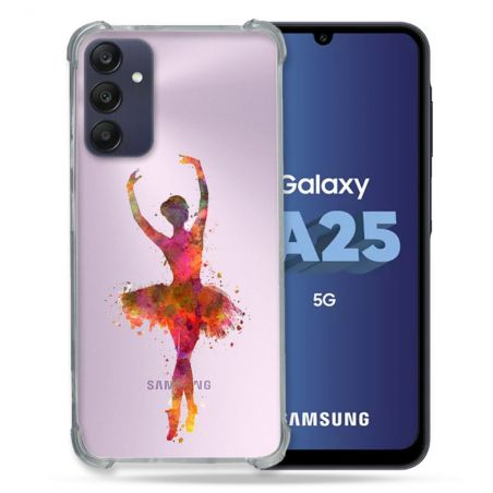 Coque Renforcée En Verre Trempé Transparent PourSamsung Galaxy A25 5G Danseuse etoile