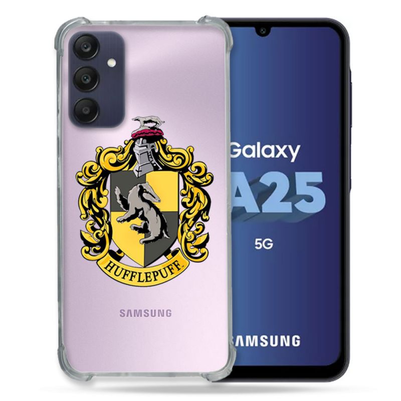Coque Renforcée En Verre Trempé Transparent PourSamsung Galaxy A25 5G Harry Potter Hufflepuff