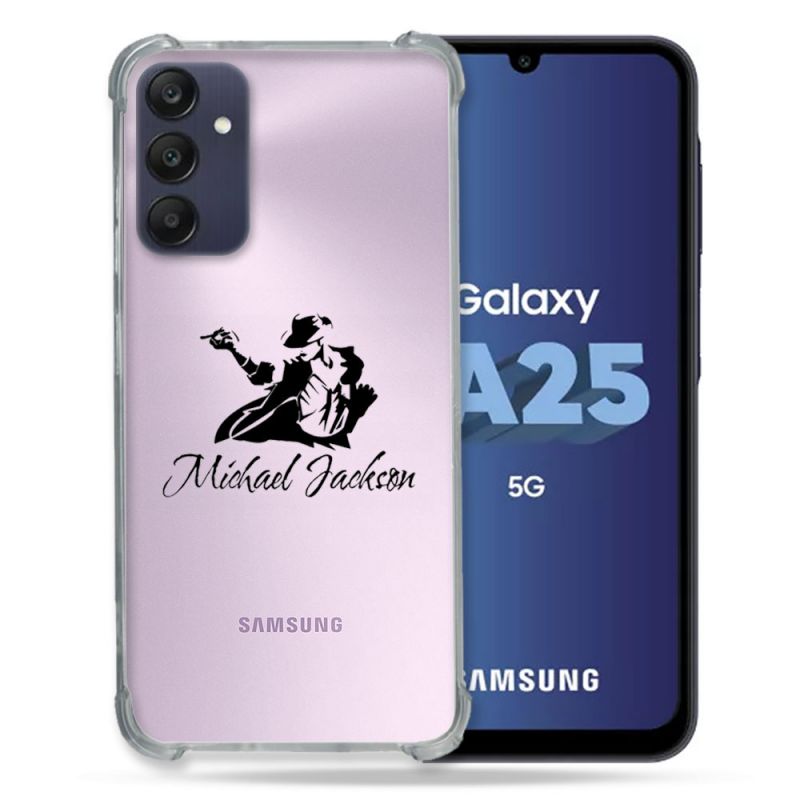 Coque Renforcée En Verre Trempé Transparent PourSamsung Galaxy A25 5G Michael Jackson