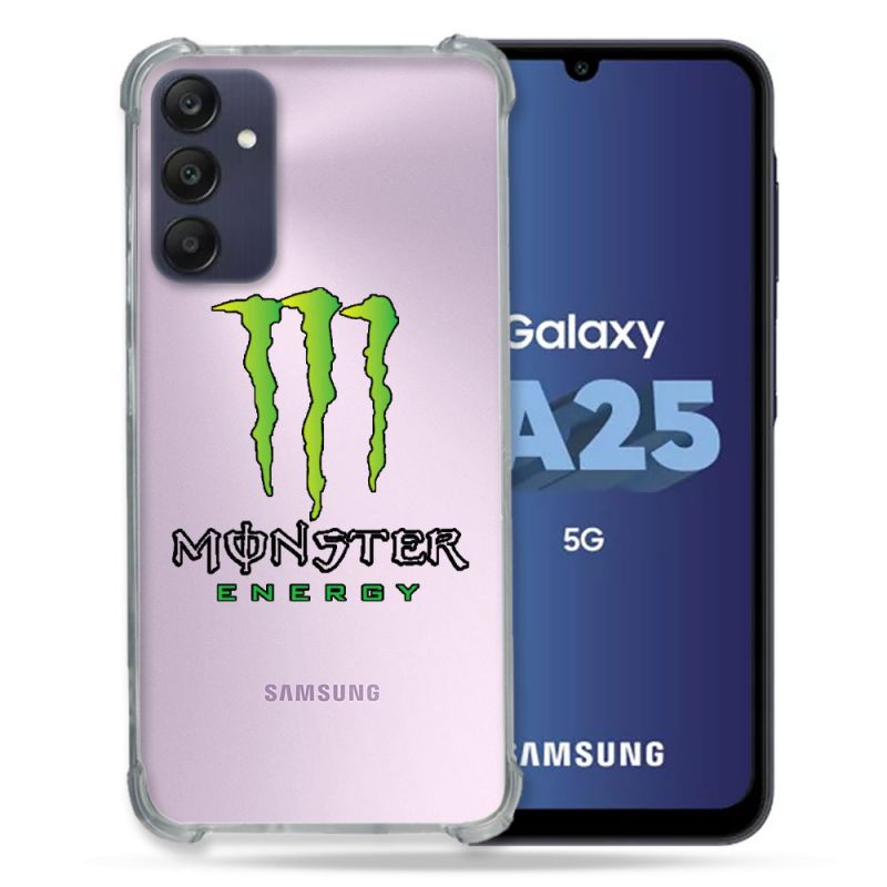 Coque Renforcée En Verre Trempé Transparent PourSamsung Galaxy A25 5G Monster Energy
