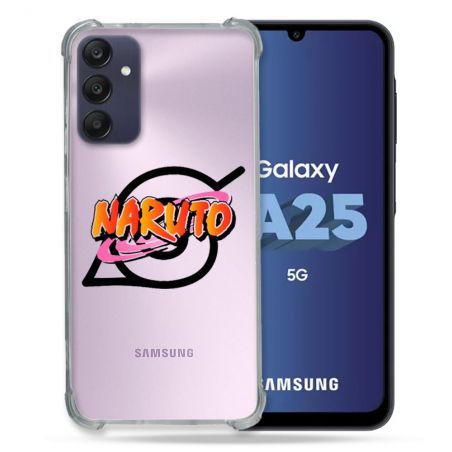 Coque Renforcée En Verre Trempé Transparent PourSamsung Galaxy A25 5G Naruto Logo