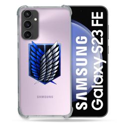 Coque Renforcée En Verre Trempé Transparent PourSamsung Galaxy S23 FE Attaque Titan Logo