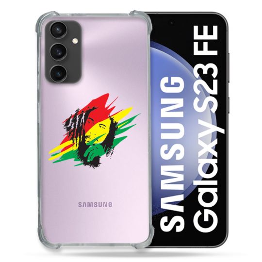 Coque Renforcée En Verre Trempé Transparent PourSamsung Galaxy S23 FE Bob Marley Graf