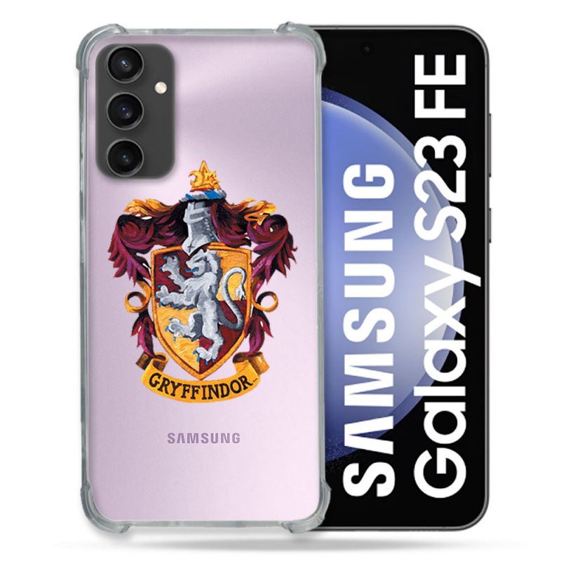 Coque Renforcée En Verre Trempé Transparent PourSamsung Galaxy S23 FE Harry Potter Griffindor