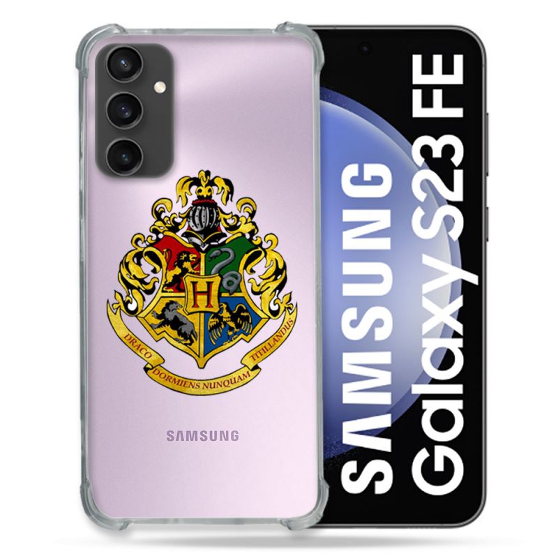 Coque Renforcée En Verre Trempé Transparent PourSamsung Galaxy S23 FE Harry Potter Poudlard
