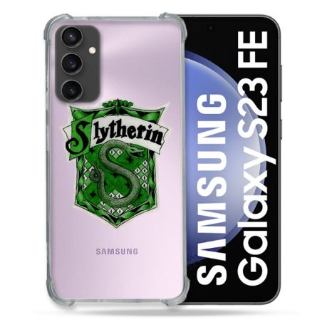 Coque Renforcée En Verre Trempé Transparent PourSamsung Galaxy S23 FE Harry Potter Slytherin