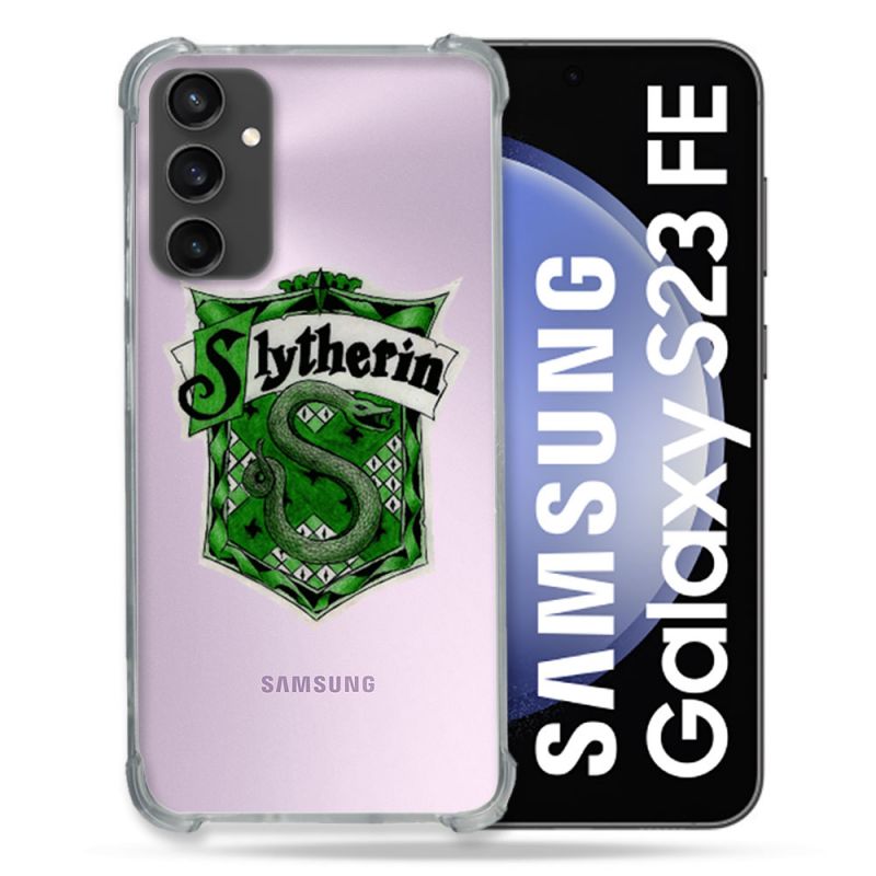 Coque Renforcée En Verre Trempé Transparent PourSamsung Galaxy S23 FE Harry Potter Slytherin