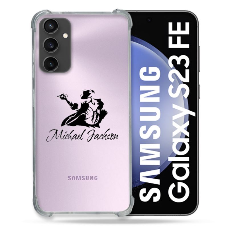Coque Renforcée En Verre Trempé Transparent PourSamsung Galaxy S23 FE Michael Jackson