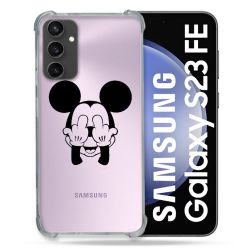 Coque Renforcée En Verre Trempé Transparent PourSamsung Galaxy S23 FE Mickey doigt