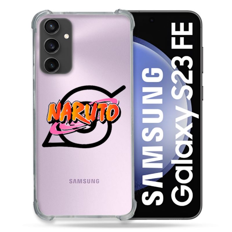 Coque Renforcée En Verre Trempé Transparent PourSamsung Galaxy S23 FE Naruto Logo