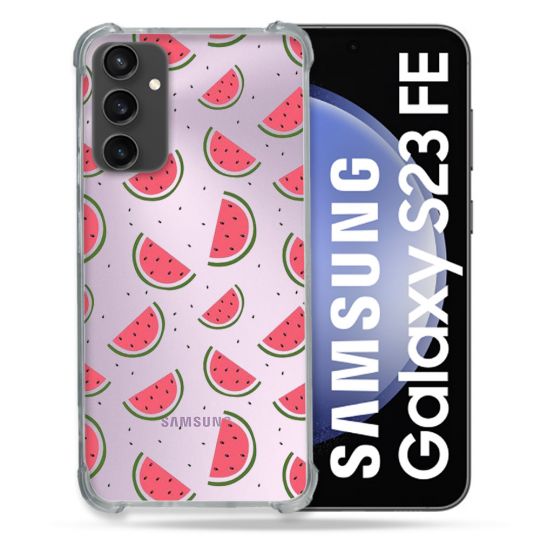 Coque Renforcée En Verre Trempé Transparent PourSamsung Galaxy S23 FE Pasteque