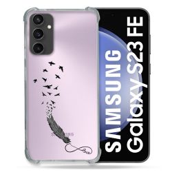Coque Renforcée En Verre Trempé Transparent PourSamsung Galaxy S23 FE Plume Infini
