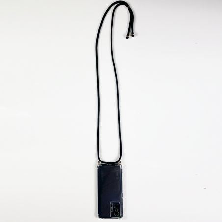 Coque Renforcée En Verre Trempé Transparent PourSamsung Galaxy S23 FE Lanière Cordon Noir