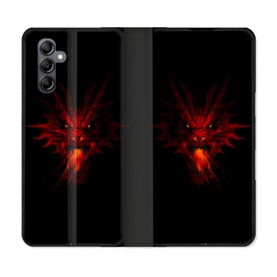 Housse Cuir Portefeuille Pour Samsung Galaxy A25 5G Fantastique Dragon Feu