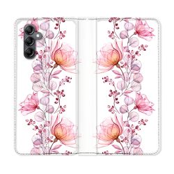 Housse Cuir Portefeuille Pour Samsung Galaxy A25 5G Fleur Eclosion