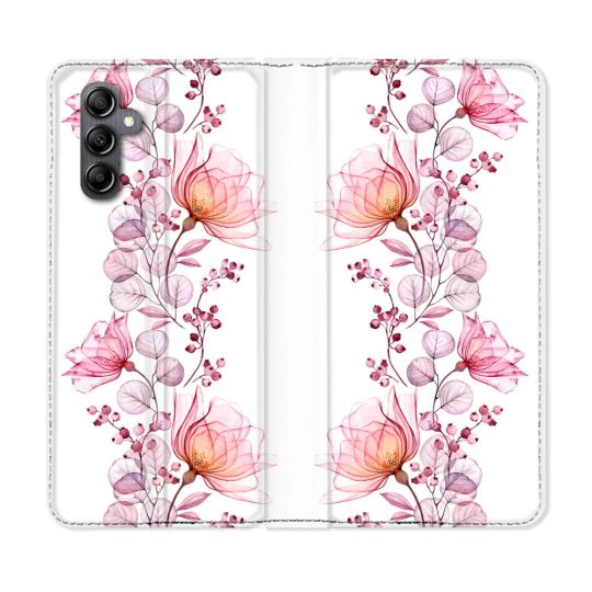Housse Cuir Portefeuille Pour Samsung Galaxy A25 5G Fleur Eclosion