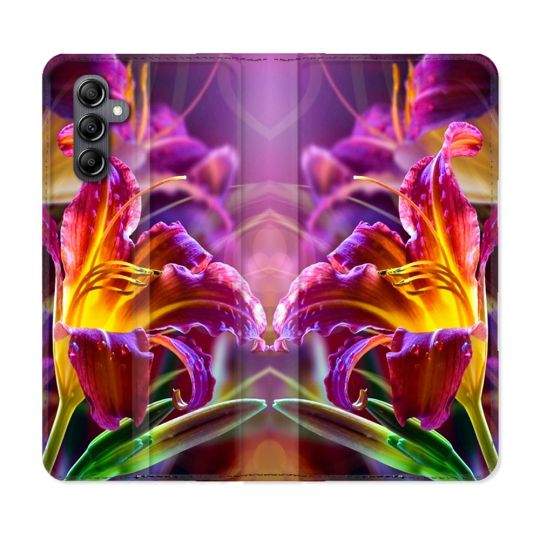 Housse Cuir Portefeuille Pour Samsung Galaxy A25 5G Fleur Lys Color