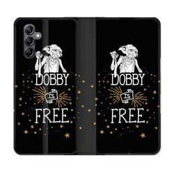 Housse Cuir Portefeuille Pour Samsung Galaxy A25 5G Harry Potter Dobby Free Noir