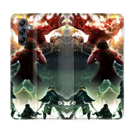 Housse Cuir Portefeuille Pour Samsung Galaxy A25 5G Manga Attaque Titans Combat