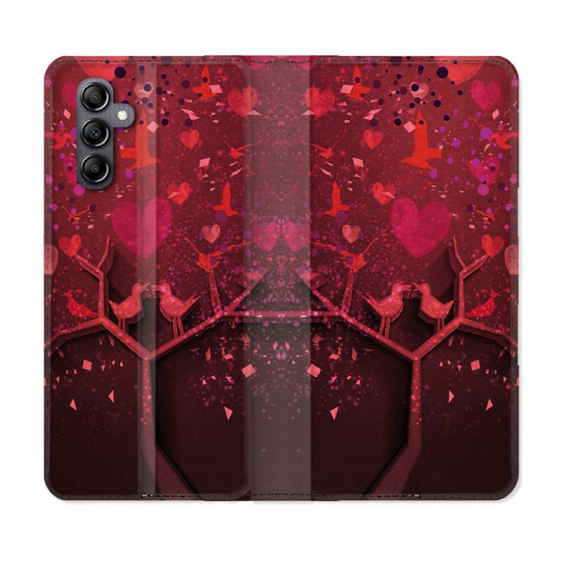 Housse Cuir Portefeuille Pour Samsung Galaxy A05S Amour Arbre