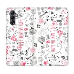 Housse Cuir Portefeuille Pour Samsung Galaxy A05S Amour Valentines