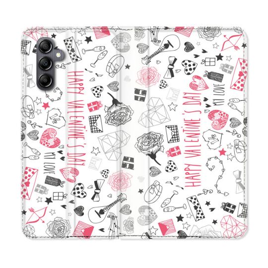 Housse Cuir Portefeuille Pour Samsung Galaxy A05S Amour Valentines