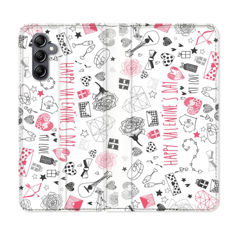 Housse Cuir Portefeuille Pour Samsung Galaxy A05S Amour Valentines