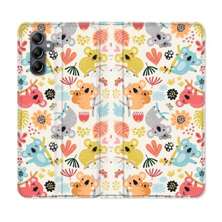 Housse Cuir Portefeuille Pour Samsung Galaxy A05S Animal Koala Pattern