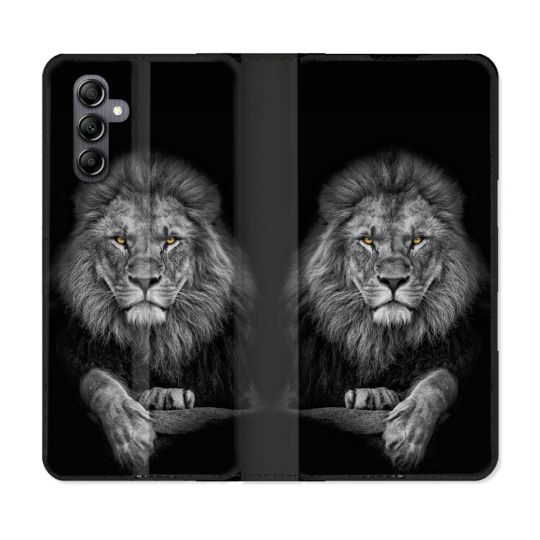 Housse Cuir Portefeuille Pour Samsung Galaxy A05S Animal Lion Majestueux