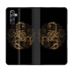 Housse Cuir Portefeuille Pour Samsung Galaxy A05S Animal Scorpion Fresque