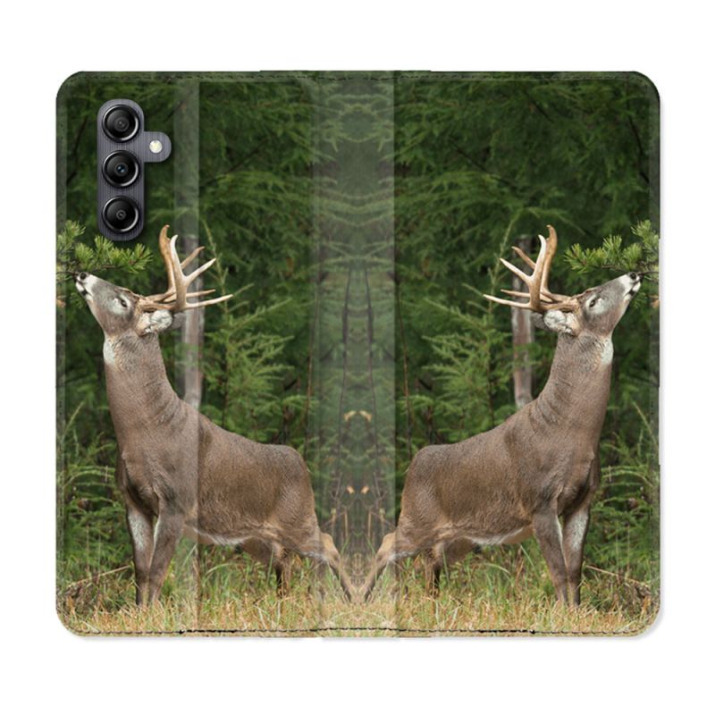 Housse Cuir Portefeuille Pour Samsung Galaxy A05S Chasse Cerf