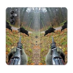 Housse Cuir Portefeuille Pour Samsung Galaxy A05S Chasse Vision Tir